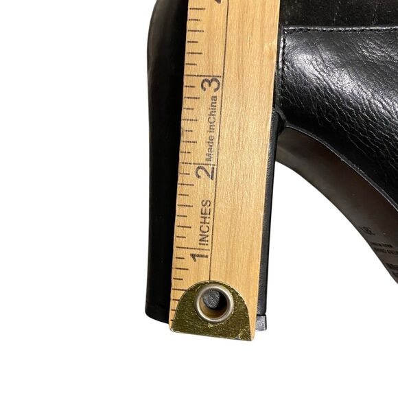 Alberto Fermani Heels Mary Jane Sz 8 EU 38.5 Black Leather Retro Made Italy - Picture 9 of 10